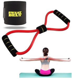 SIDHMART Resistance Toning Tube & Sweat Belt Combo